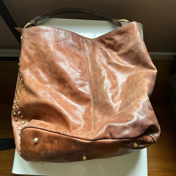 Cynthia Rowley Brown Slouchy Hobo Bag with Rose Detail - Picture 4 of 10